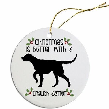 MIRAGE PET PRODUCTS Round Breed Specific Christmas Ornament English Setter ORN-R-B36